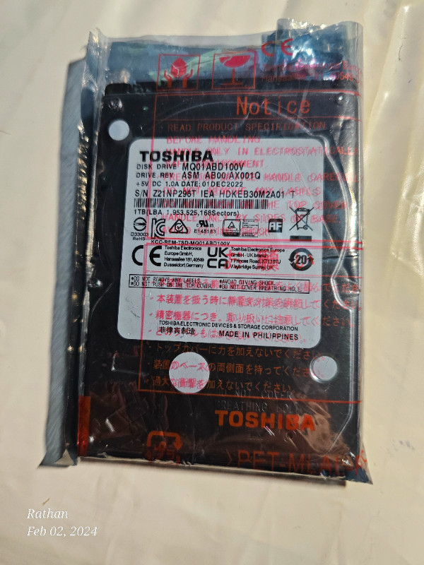 Toshiba MQ01ABD100V Series HDD 1TB in Flash Memory & USB Sticks in Windsor Region
