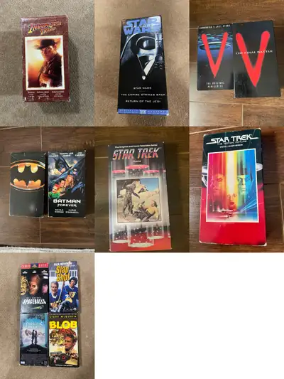 VHS lot Star Wars original trilogy box set Indiana Jones box set Star Trek box set (5 original cast...