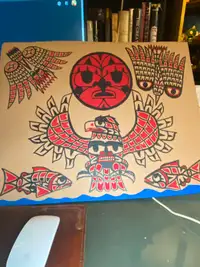 Painted on cardboard "Eagles Sun Samons" ARTIST Tony Gulbrandsen
