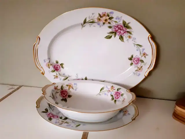 Flower Porcelain Dinnerware Set Like New64573299682305121