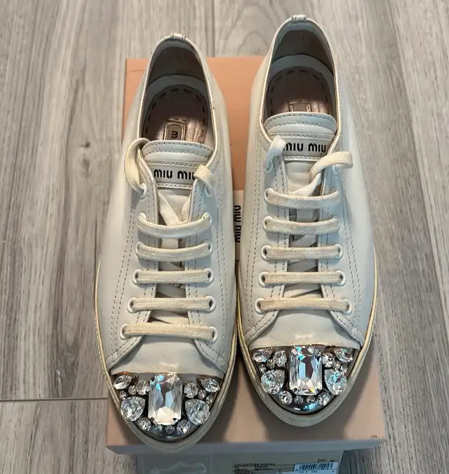 Miu Miu Crystal White Sneaker62863728202242122