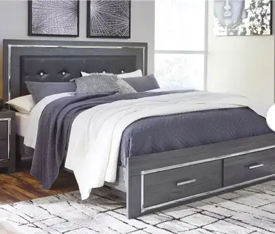 King High-End LED Storage Bed Frame - BEST OFFER. MUST GO TODAY, View more