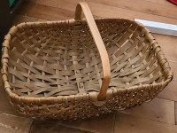 Antique wood strip basket. 