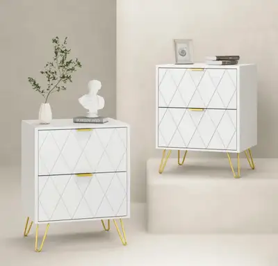Modern 2-Drawer Nightstand, View more