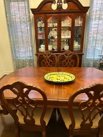 Solid wood dining table with 6 chairs , View more