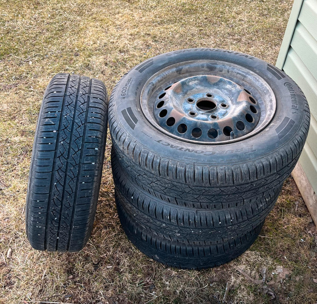 Four 195/65 R15 Continental Tires and Rims for Sale. in Tires & Rims in New Glasgow - Image 2