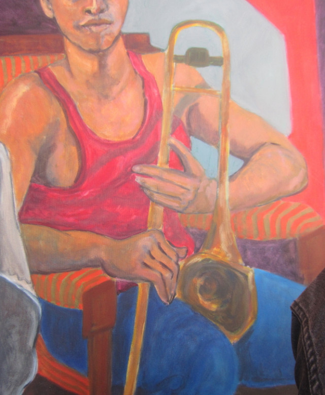 Oil Painting Trumpet Player With Four Fingers in Arts & Collectibles in Hamilton - Image 2