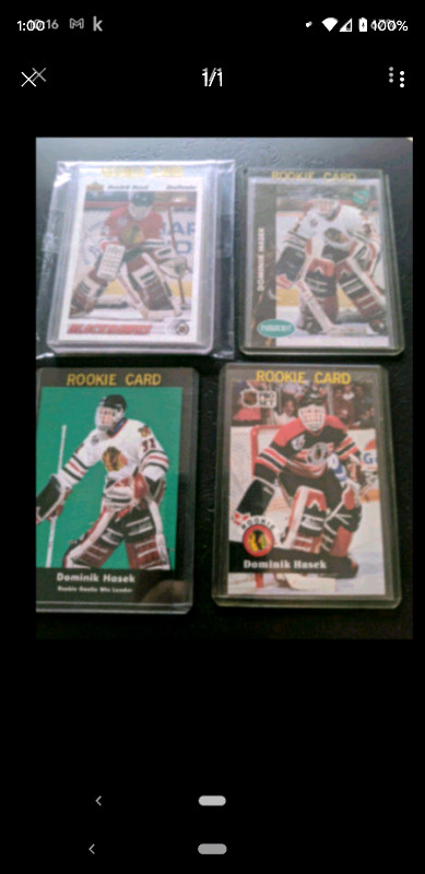 Dominik Hasek Rookie Hockey Card Lot (4) in Arts & Collectibles in Oshawa / Durham Region