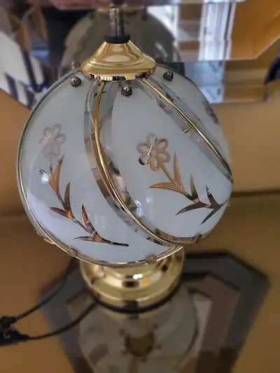 Vintage Polished Brass Touch Table Lamp, View more