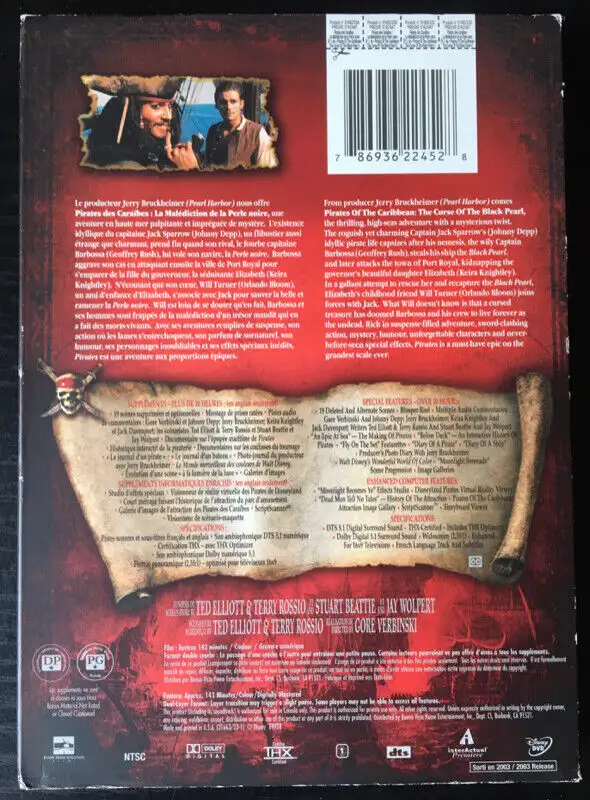 DVD - Pirates of the Caribbean - The Curse of the Black Pearl in CDs, DVDs & Blu-ray in City of Montréal - Image 3