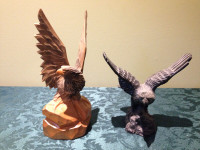 Christmas, wolf, birds of prey plates and figurines