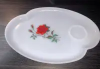 Vintage Federal Glass Rose Snack Tray