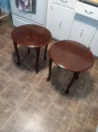 2 round end tables
