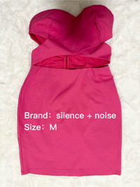 Strapless dress. Barbie pink. From silence + noise