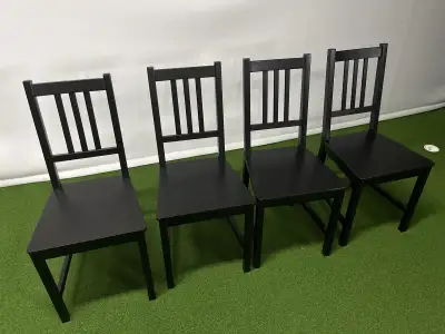 Black wooden chairs, mint condition, View more