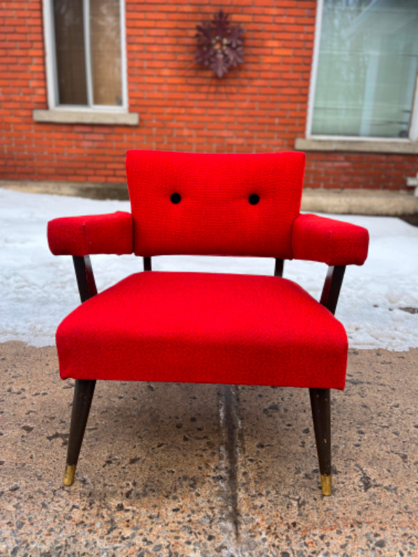 Fauteuil rouge vintage atomic retro arm chair dans Chaises, Fauteuils inclinables  à Ville de Montréal