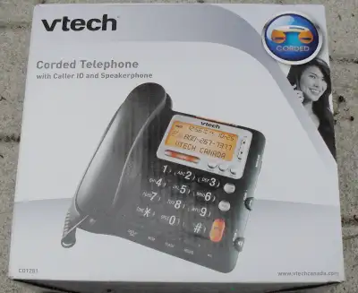 VTech CD1281 Telephone Landline Cord Phone Big Display Like New, View more