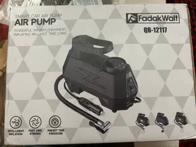 This Fadak Walt QB-12117 smart car air pump is a powerful air replenishment system that makes inflat...