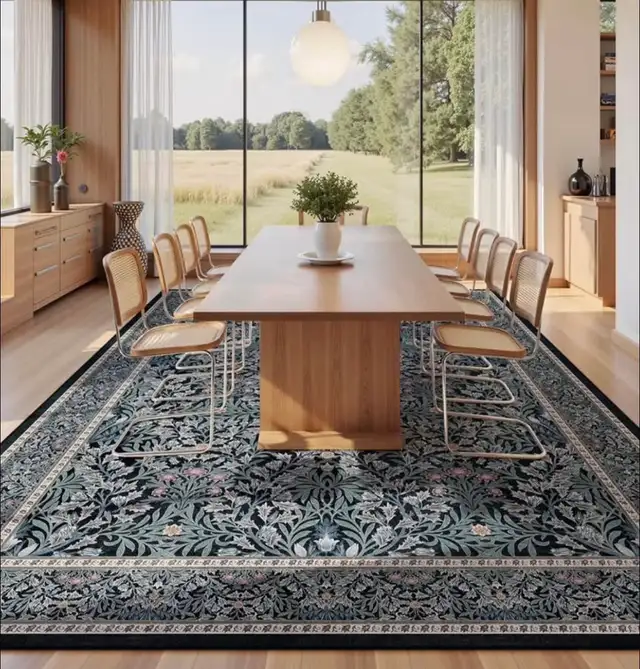 Black Boho Rug for Living Room 9x12 - Washable Dining Room  in Rugs, Carpets & Runners in Hamilton - Image 5