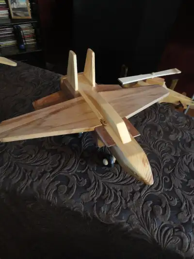 War F-16 Jet Fighter Aircraft Models. Well Made from Upcycled Wood. Sanded Smooth Finished with Clea...