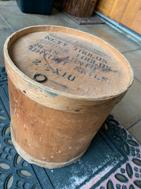 Vintage Lidded Woodenware Nail Keg
