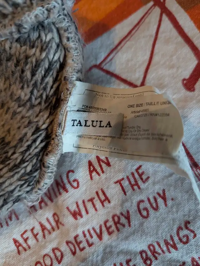 Talula Gray Ivory Knit Beanie Hat One Size Unisex63848997162497120