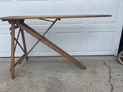 Antique Wooden Folding Ironing Board makes a great plant display Text 306-561-7878 or kijiji message...