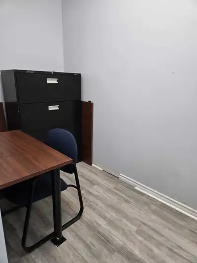Three L- Shaped detachable Office desks/ tables (Tables shown detached in the pictures. Detached par...