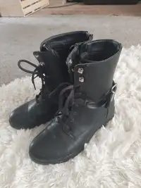 Steve Madden Black Combat Boots