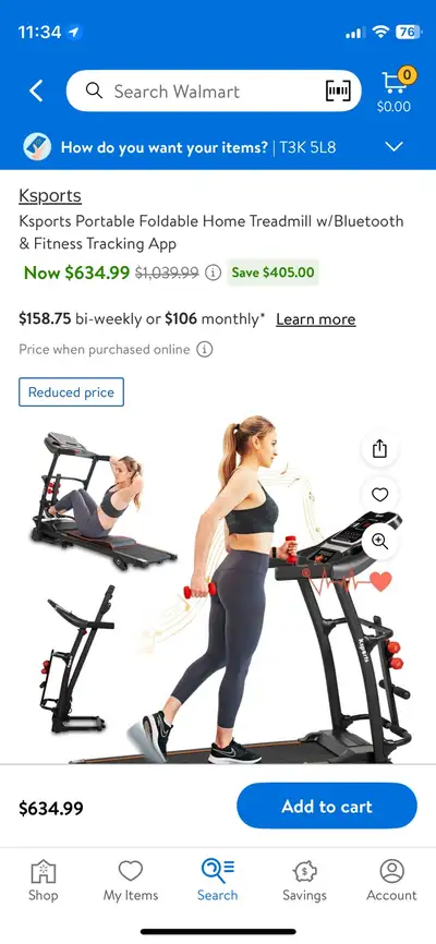 Sports Portable Foldable Treadmill w/bluetooth & fitness tracking app. Used a few times. $300 OBO. M...