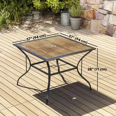 37" Garden Outdoor Dining Table for 4, Square Patio Table with U, View more