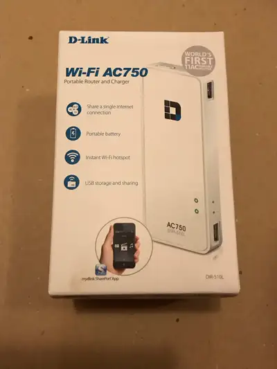 D-Link DIR-510L AC750 Router Personal Hotspot Charger and more, View more