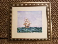 Original Aquarelle Painting Ship