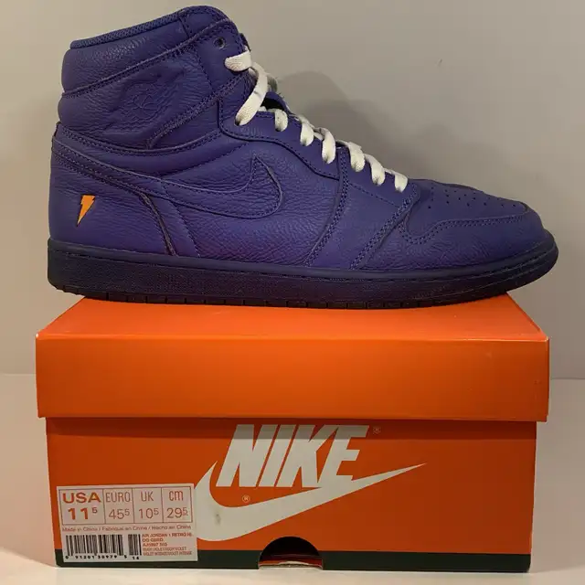 Jordan 1 Retro High Gatorade Rush Violet Mens Shoes Size 11.5 in Men's Shoes in Mississauga / Peel Region - Image 2