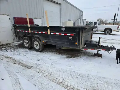 16 ft dump trailer everything works 7000 pound axles asking 10 500 no low balls text 306-631-341eigh...