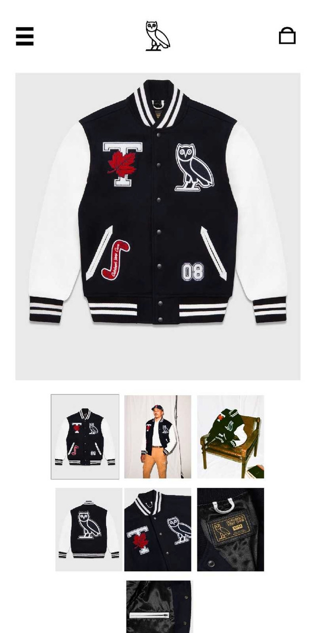 OVO X UofT VARSITY JACKET size Large in Men's in Oakville / Halton Region - Image 4