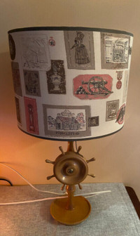 Vintage Colonial Maple Wood Lamp with shade