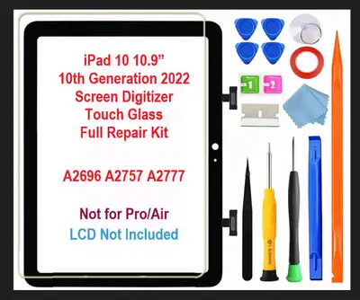 (NEW) iPad 10 Screen 10.9” Digitizer Touch Glass Full Repair Kit, View more