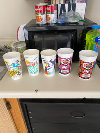 Assorted plastic cups