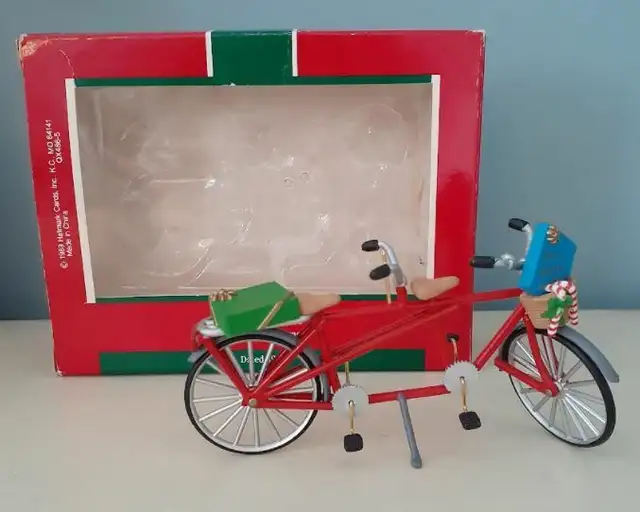Hallmark Handcrafted Ornament 1989 Sweetheart - tandem bicycle64744835129346120