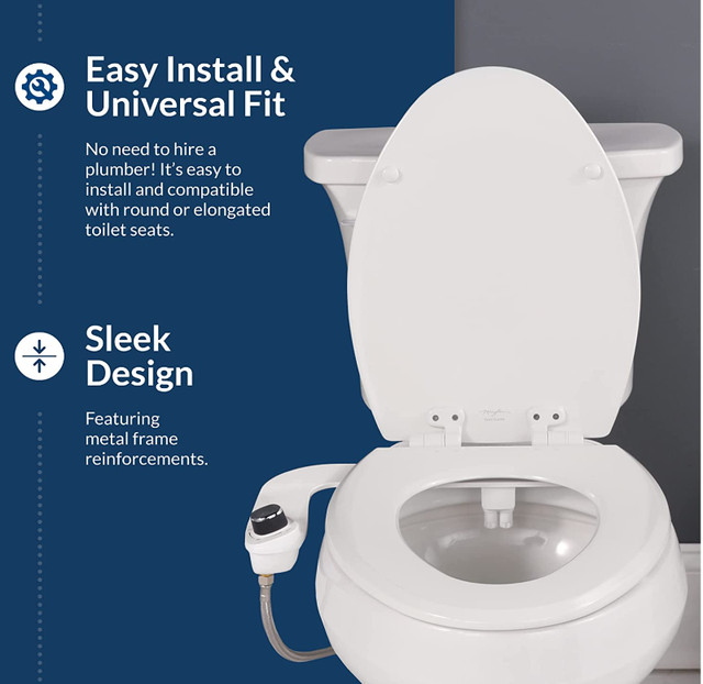 SlimEdge Luxury Bidet Jetspray Toilet Attachment with Dual nozz in Bathwares in City of Toronto - Image 3