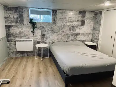 Chambre à louer pour travailleur. Sous-sol complet Micro ondes Frigo Machine café Possibilité de deu...