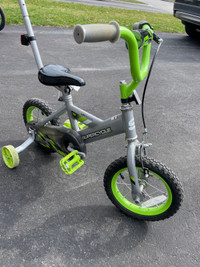 12” kids bike with training wheels and parent handle