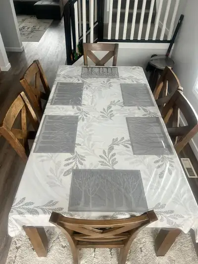 Wooden Dining Table with 6 Chairs, View more
