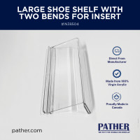 Clear  Shoe Shelf for Slatwall- (6 pk) - www.pather.com