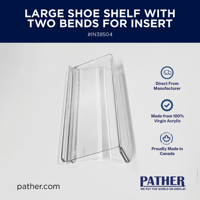 Clear  Shoe Shelf for Slatwall- (6 pk) - www.pather.com in Bookcases & Shelving Units in City of Toronto