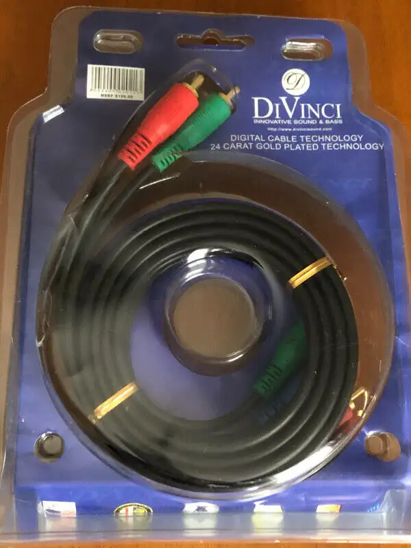 DiVinci Audio Cables file grade A-V cable 24 carat gold plated in Cables & Connectors in Kitchener / Waterloo - Image 5