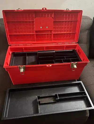 Red Toolbox with Trays, View more