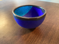 Multi Toned Blue Ceramic Bowl Trinket Dish