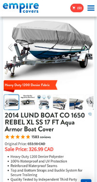 Aqua Armor 17-18.5ft Boat Cover